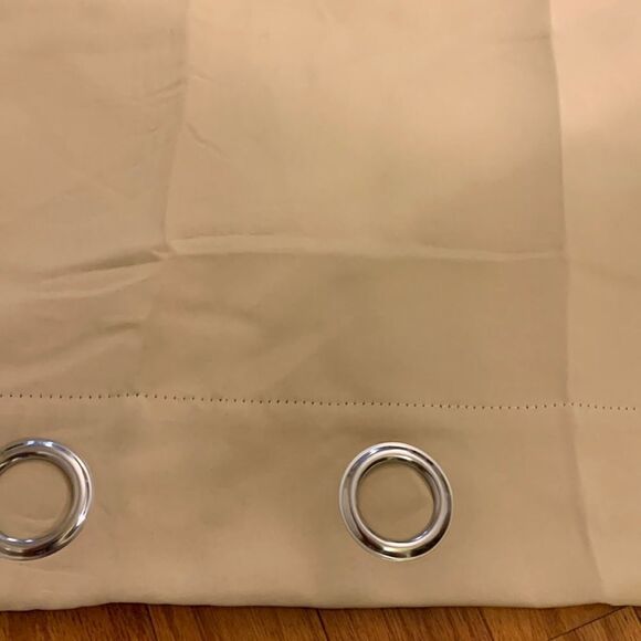 Two panels Rod pocket curtains 80” x 88” cream - Picture 1 of 4